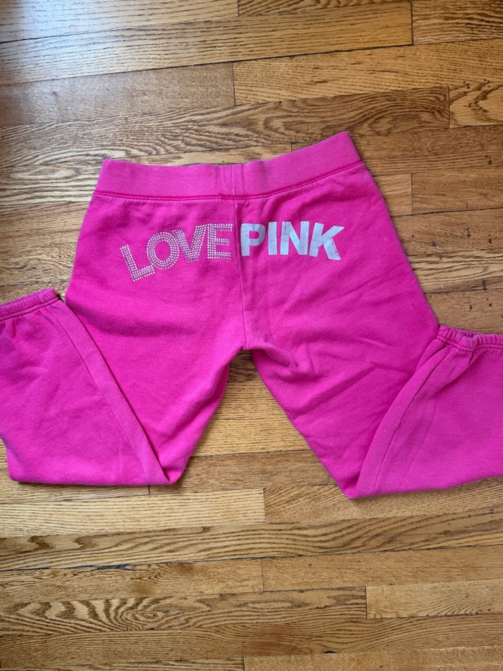 Vintage Y2K PINK Victoria's Secret Bright Pink 'LOVE PINK' Jogger Pants